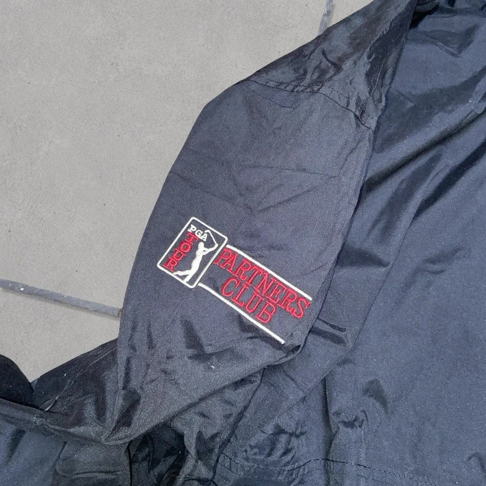 PGA Tour Partners Club Full Zip Windbreaker Jacket NWT Men's XXL Black Teflon
